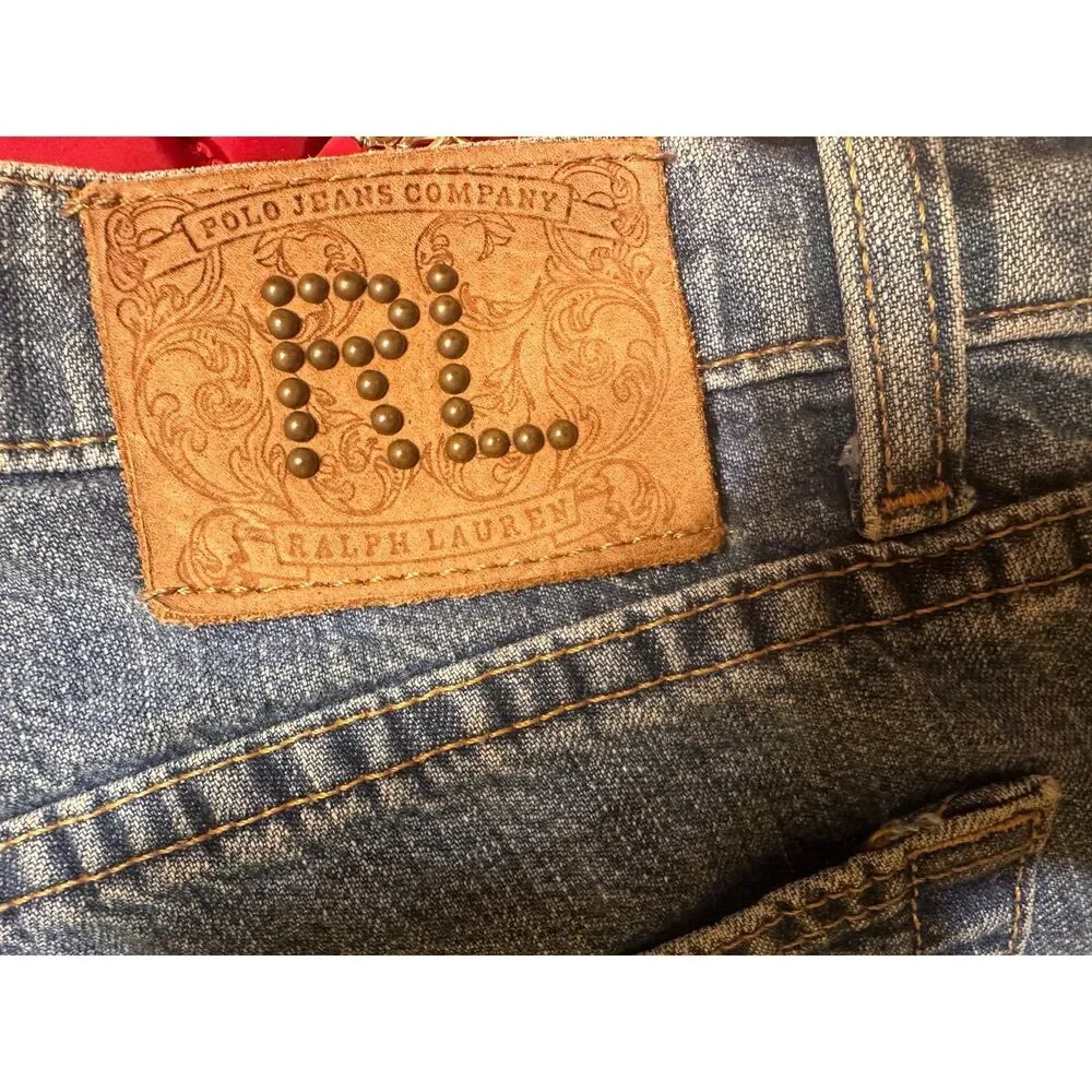 Ralph Lauren Y2K Kelly Jean Bootcut Slight Flare Low-Med Rise Washed Denim 8 X30
